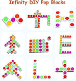 24 Pcs Fidget Blocks, Push Silicone Popper Fidget Sensory Toy, Infinity DIY Pop Building Blocks, Great Tool for Classroom (White)
