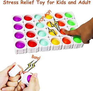 24 Pcs Fidget Blocks, Push Silicone Popper Fidget Sensory Toy, Infinity DIY Pop Building Blocks, Great Tool for Classroom (White)