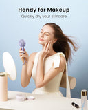 Mini Portable Handheld Fan, 3 Speed Powerful Battery Operated, Small USB Rechargeable Personal Fans for Makeup Eyelash, Camping Beach Airplane Travel Essentials for Women Girls Purple