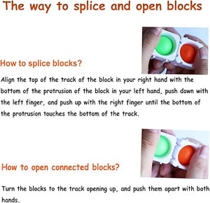 24 Pcs Fidget Blocks, Push Silicone Popper Fidget Sensory Toy, Infinity DIY Pop Building Blocks, Great Tool for Classroom (White)