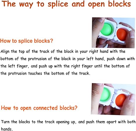 24 Pcs Fidget Blocks, Push Silicone Popper Fidget Sensory Toy, Infinity DIY Pop Building Blocks, Great Tool for Classroom (White)
